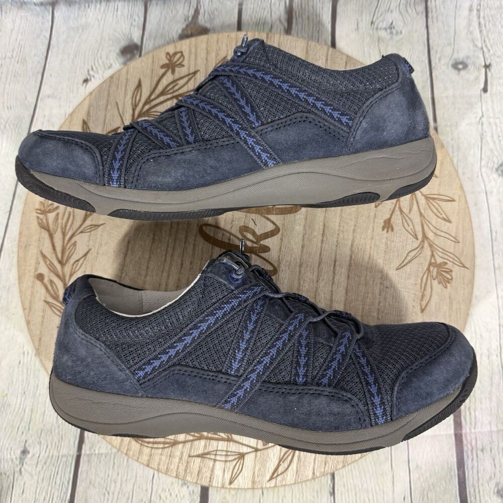 Dansko Harlyn Sneakers Women EU 38 US 7.5-8 Blue Suede Comfort Walking Shoes